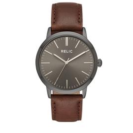 Mens RELIC by Fossil Jeffrey Brown Strap Watch - ZR77300