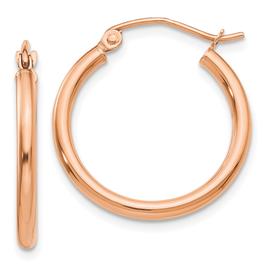 Gold Classics(tm) 14kt. Rose Gold 20mm Tube Hoop Earrings