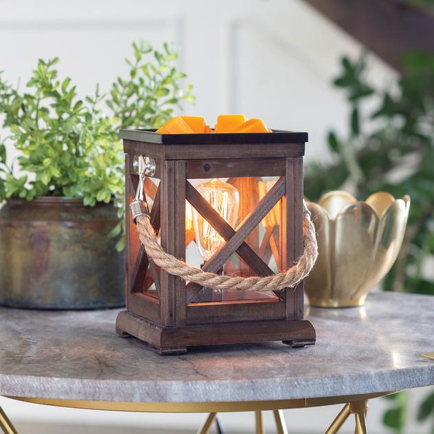 Candle Warmers Etc. Wooden Vingtage Bulb Warmer with Rope