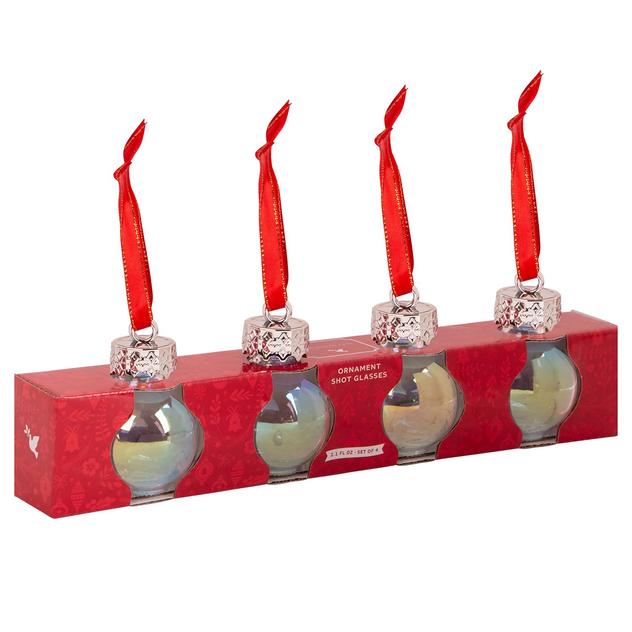 Home Essentials Clear Luster Ornament Shot Glasses - Set of 4