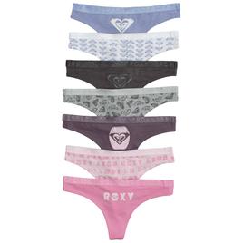 Womens Roxy 7pk Tonal Jaqcard Elastic Band Thongs RX4004-7PKM