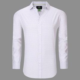 Mens Tom Baine Slim Fit Performance Diamond Dress Shirt - White
