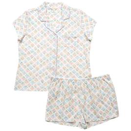 Womens Laura Ashley® Short Sleeve Geo Bouquets Short Pajama Set
