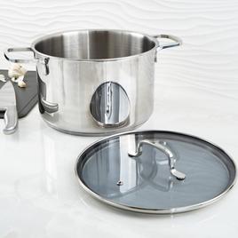 BergHOFF Helix Stainless Steel 10in. Stockpot w/ Glass Lid