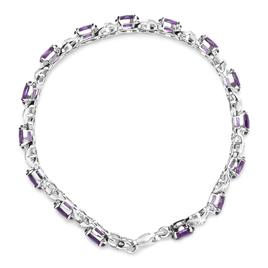 Haus of Brilliance Purple Amethyst & Diamond X-Link Bracelet