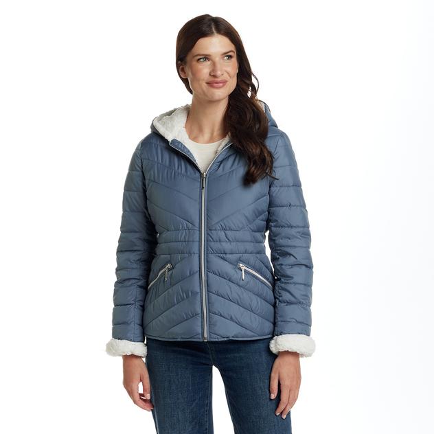 Womens Weatherproof® Sherpa Lined Puffer Jacket