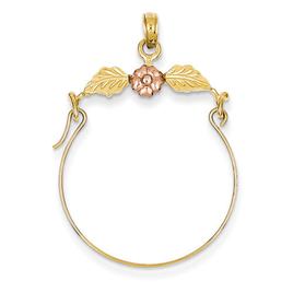 Gold Classics(tm) 14kt. Leaves & Flower Charm Holder