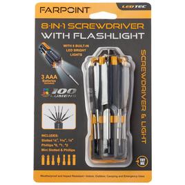 Farpoint 8-in-1 Multi Function Screwdriver with Flashlight