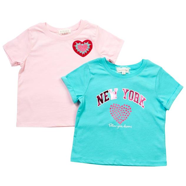 Girls (7-12) BTween® 2pk. New York & Crochet Heart Tees