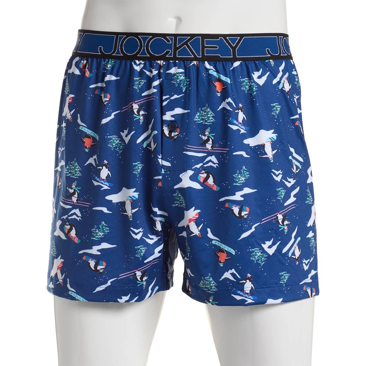 Mens Jockey Microfiber Penguins Skiing Boxer Briefs
