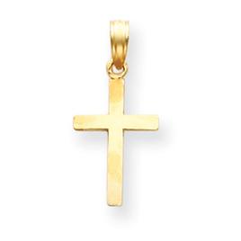 Gold Classics(tm) 14kt. Yellow Gold Beveled Cross Charm