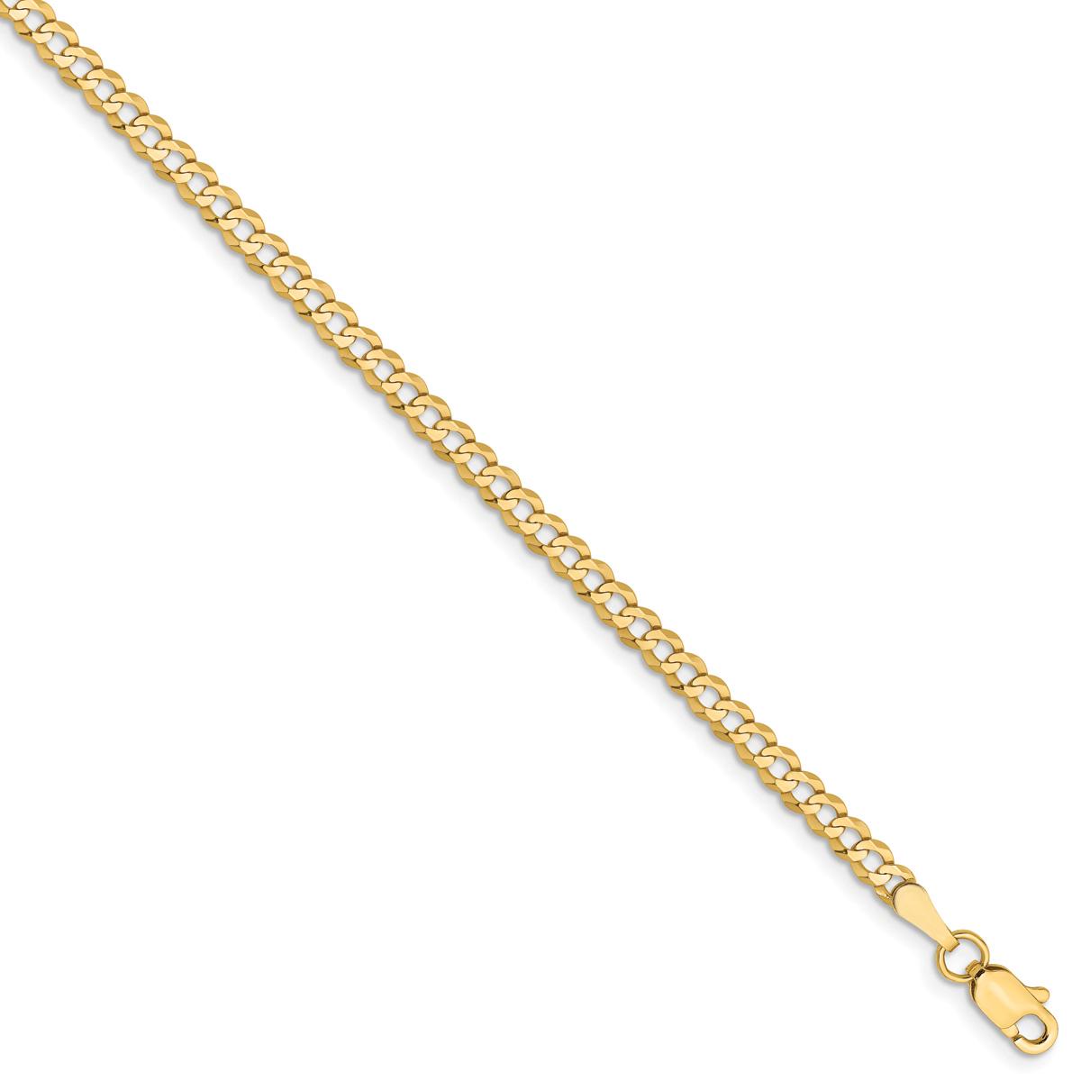 Gold Classics(tm) 3.1mm. Solid Polished Light Cuban Bracelet