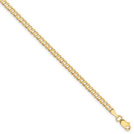 Gold Classics(tm) 3.1mm. Solid Polished Light Cuban Bracelet