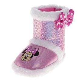 Toddler Girls Disney(tm) Warm Fluffy Minnie Mouse Slippers Booties