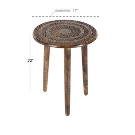 9th & Pike® Brown Wood Traditional Accent Table