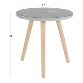 9th & Pike® Fiber Clay And Beech Wood Accent Table