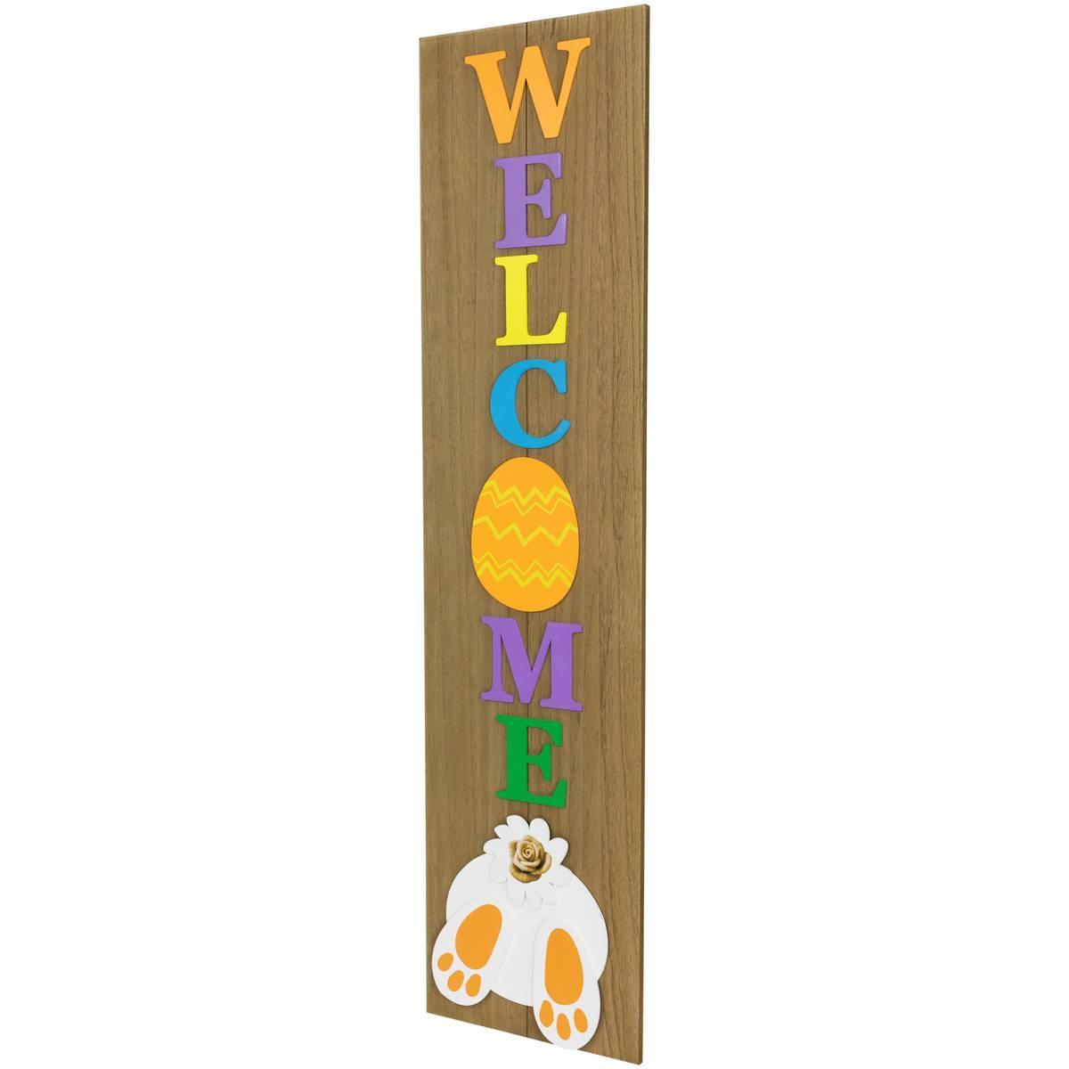 Northlight Seasonal Welcome Easter Bunny Porch Sign