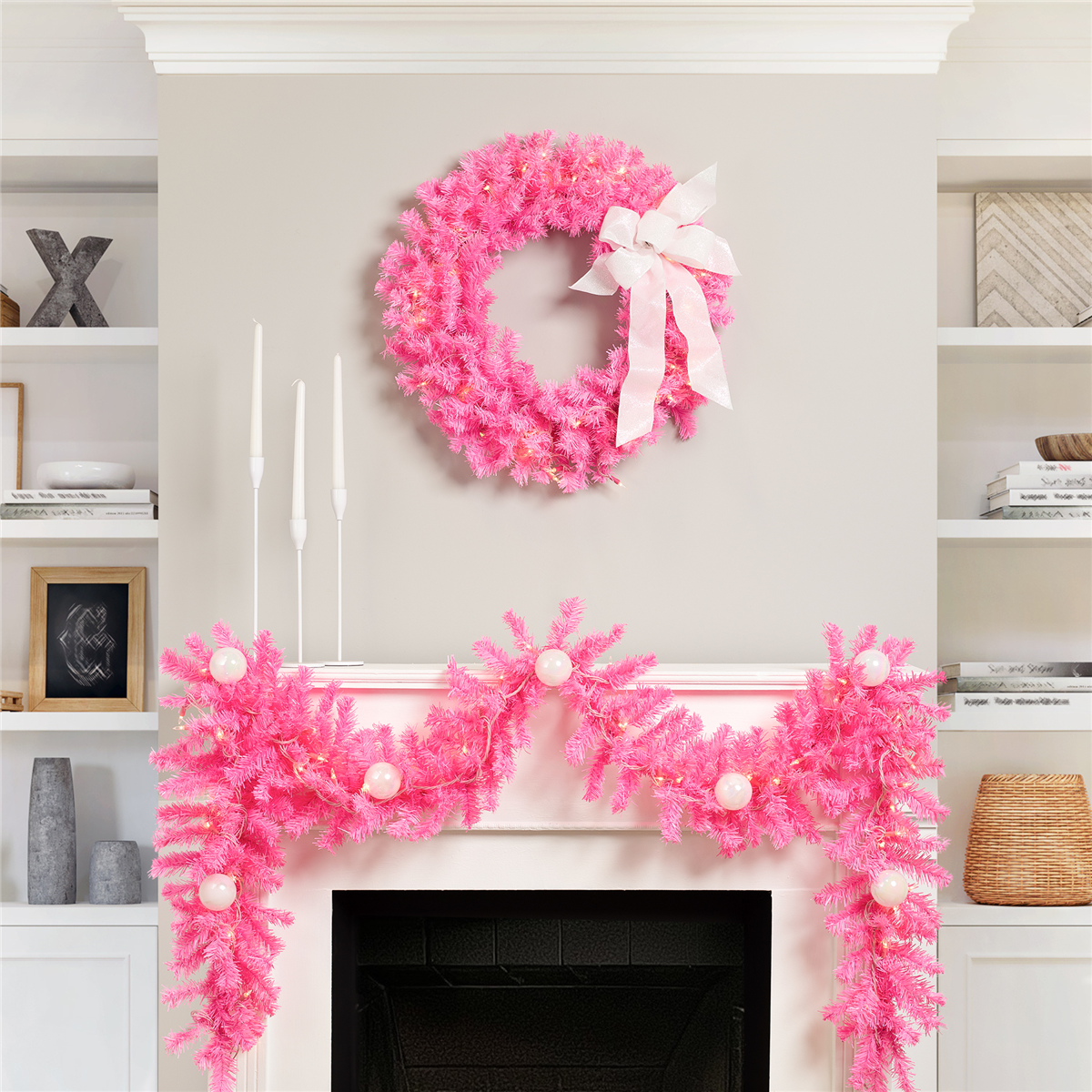 Northlight 9ft. Pink Pine Christmas Garland