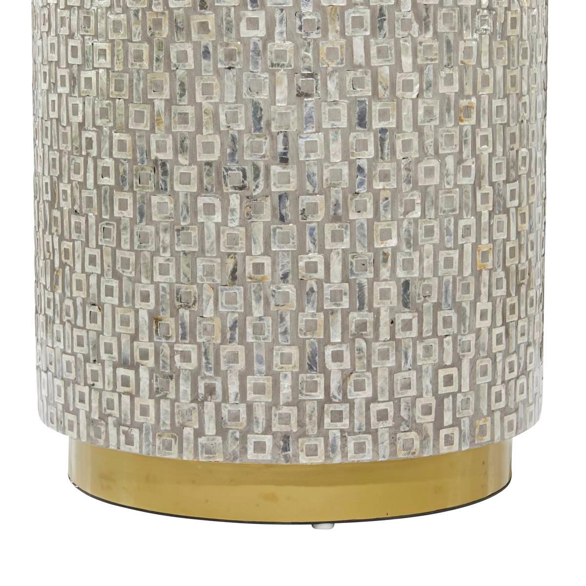 9th & Pike® Grey Mother of Pearl Contemporary Accent Table