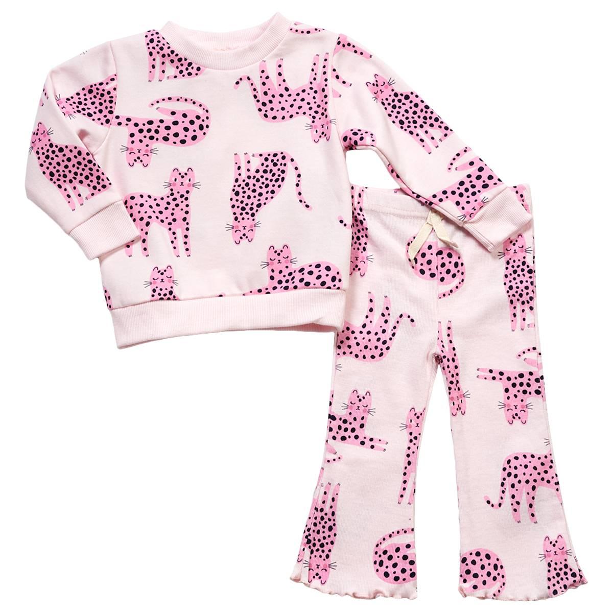 Toddler Girl bon bebe(R) 2pc.Leopard Top & Leggings Set