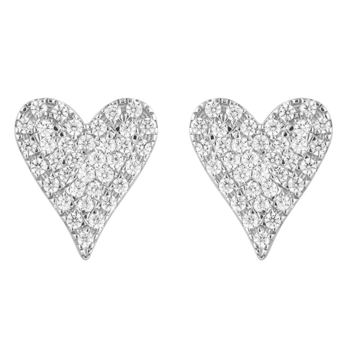 Nova Star® 1/4kt. Silver Heart Shape Stud Earrings