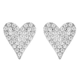 Nova Star® 1/4kt. Silver Heart Shape Stud Earrings