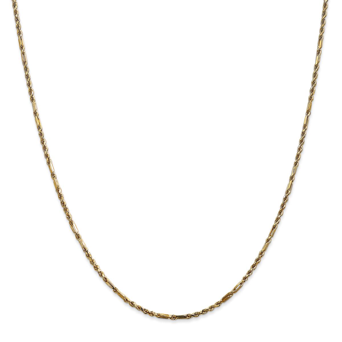 Gold Classics™ 1.8mm. 14k Diamond Cut Milano Rope Anklet