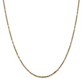 Gold Classics™ 1.8mm. 14k Diamond Cut Milano Rope Anklet