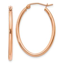 Gold Classics(tm) 14kt. Rose Gold Oval 33x21mm Hoop Earrings