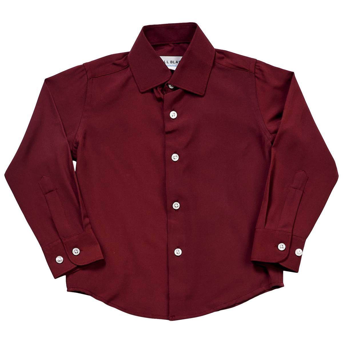Boys (4-7) Bill Blass Long Sleeve Dress Shirt - Wine