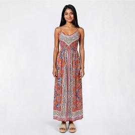 Juniors Angie Wide Strap Patchwork Maxi Dress