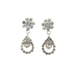 Rosa Rhinestones Daisy Top Drop Earrings