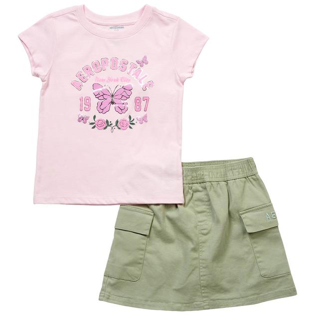 Girls (7-12) Aeropostale Butterfly Tee w/ Cargo Twill Skort Set