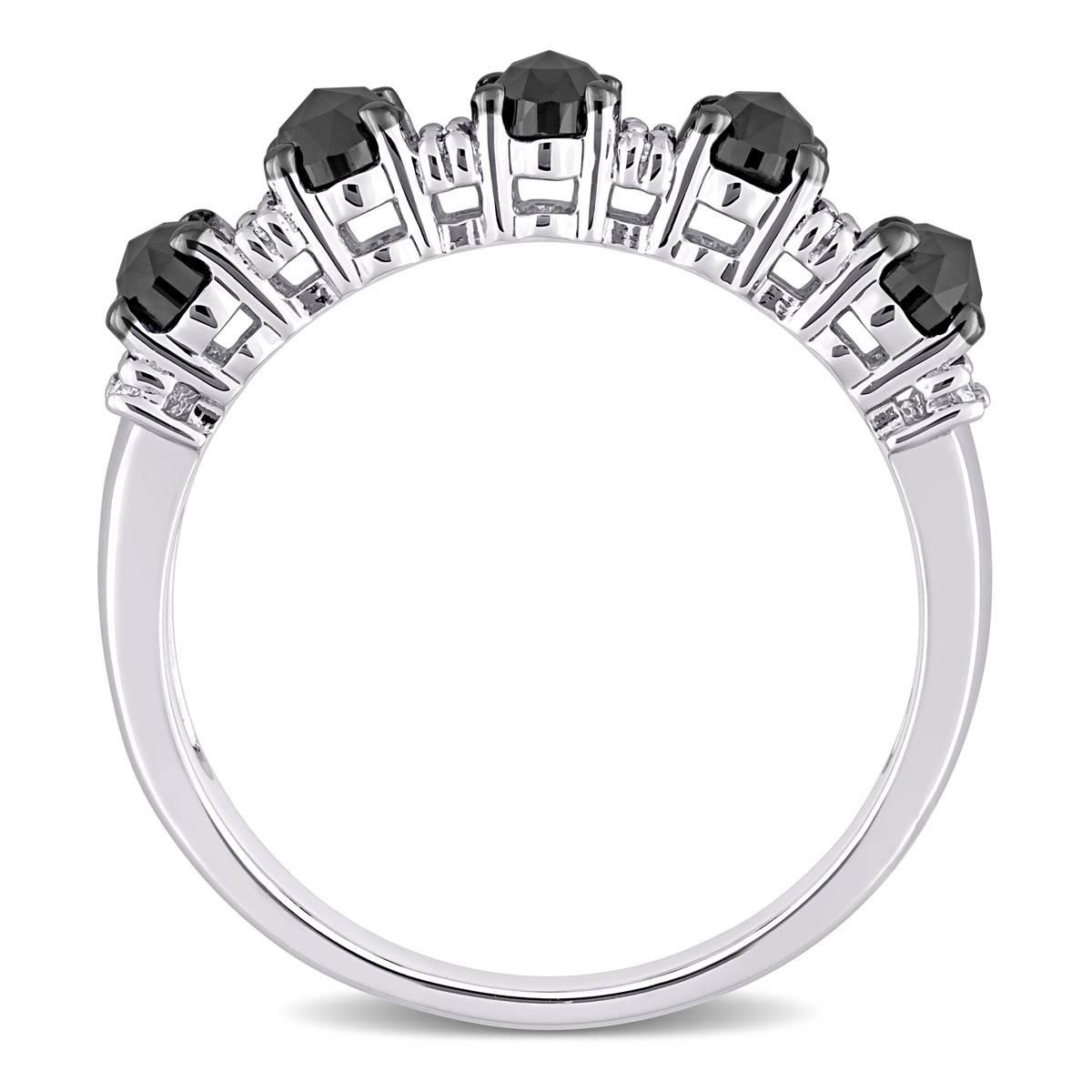 Radiant Rainbow™ White Gold Moissanite Semi-Eternity Band