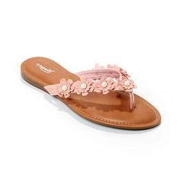 Womens Capelli New York Faux Leather Flowers Wedge Sandals