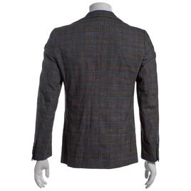 Mens Paisley & Gray Plaid Peak Jacket - Blue Black