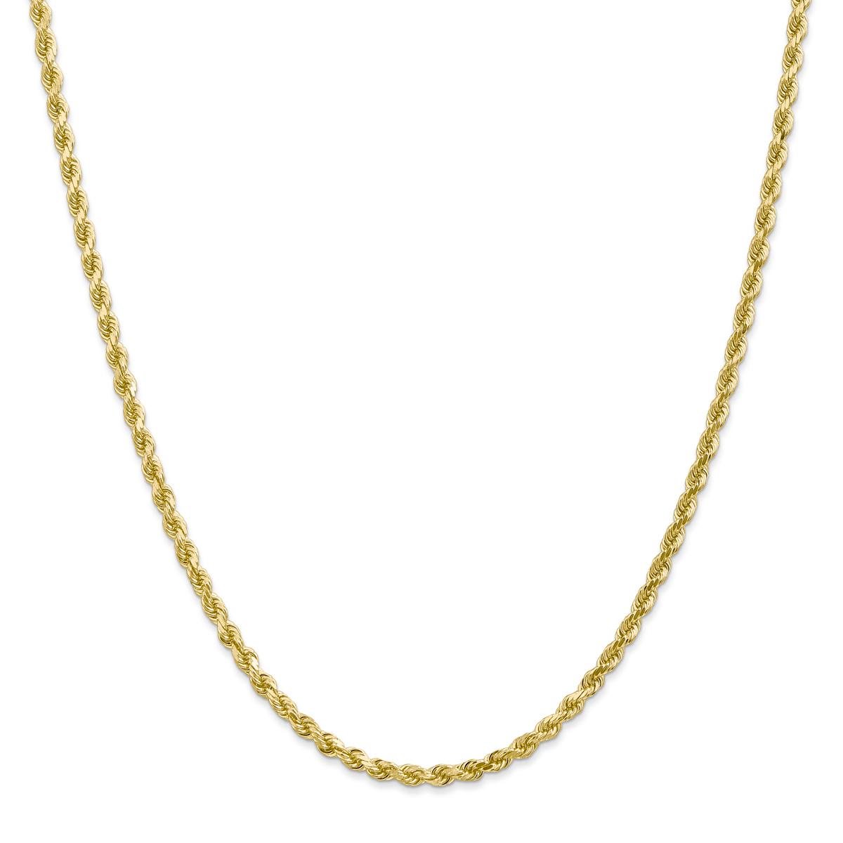 Mens Gold Classics™ 10kt. 3mm 8in. Rope Chain Bracelet