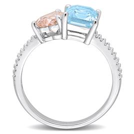 Gemstones Classics™ Sky Blue Topaz & Morganite Toi et Moi Ring