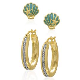 Accents by Gianni Argento Seashell Stud & Hoop Earrings