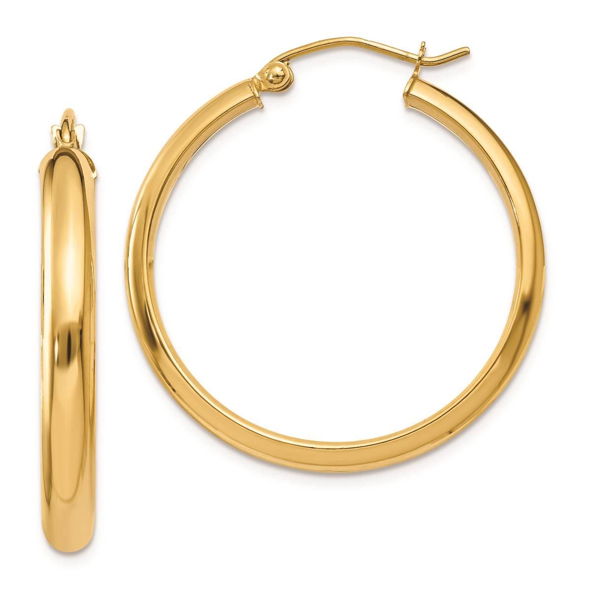Gold Classics(tm) 14kt. Gold 26x3.75mm Hoop Earrings