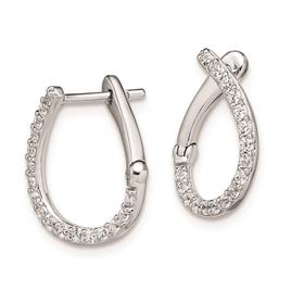 Pure Fire 14kt. White Gold Diamond Fancy Twist Hoop Earrings