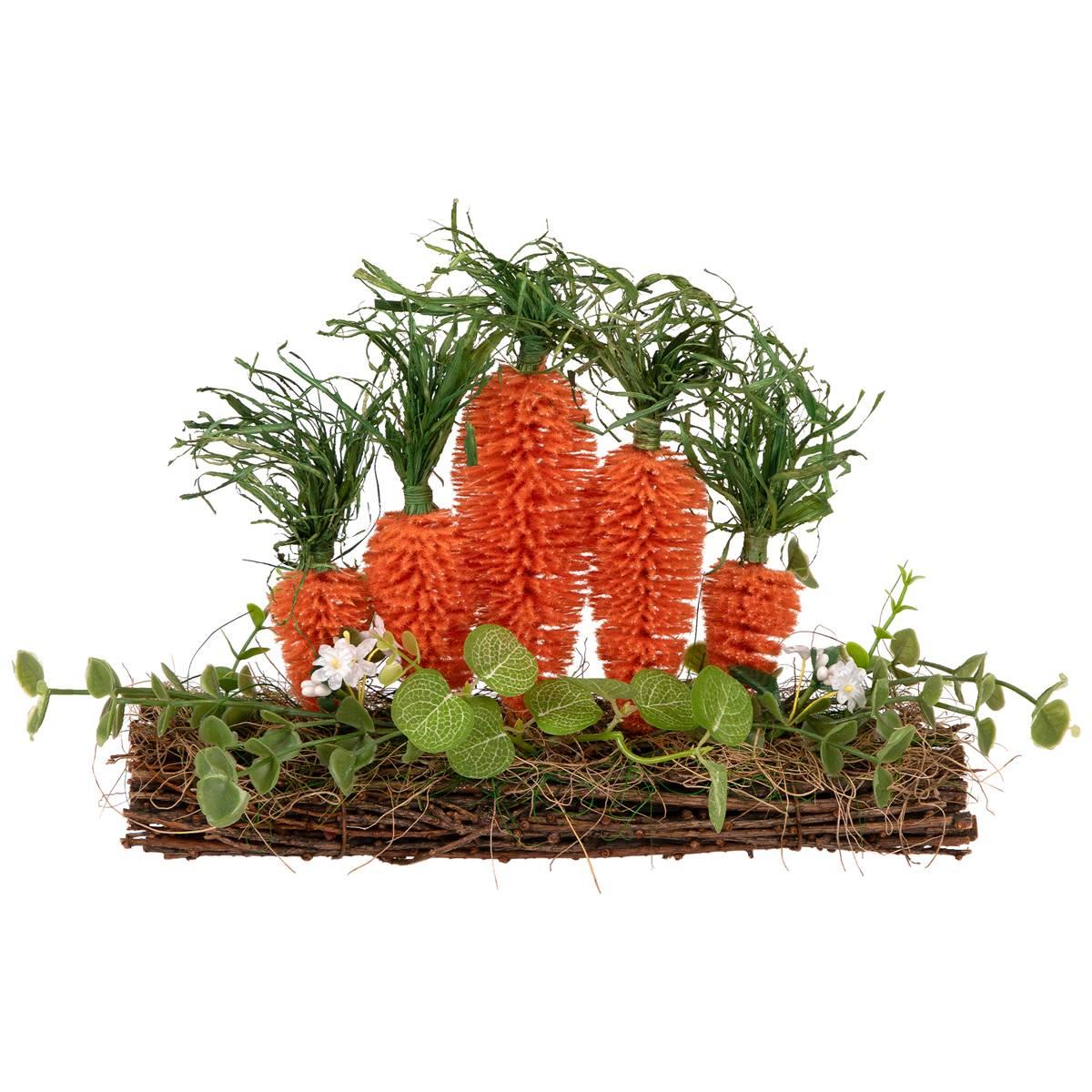 Northlight Seasonal Standing Carrots on Log Easter Décor