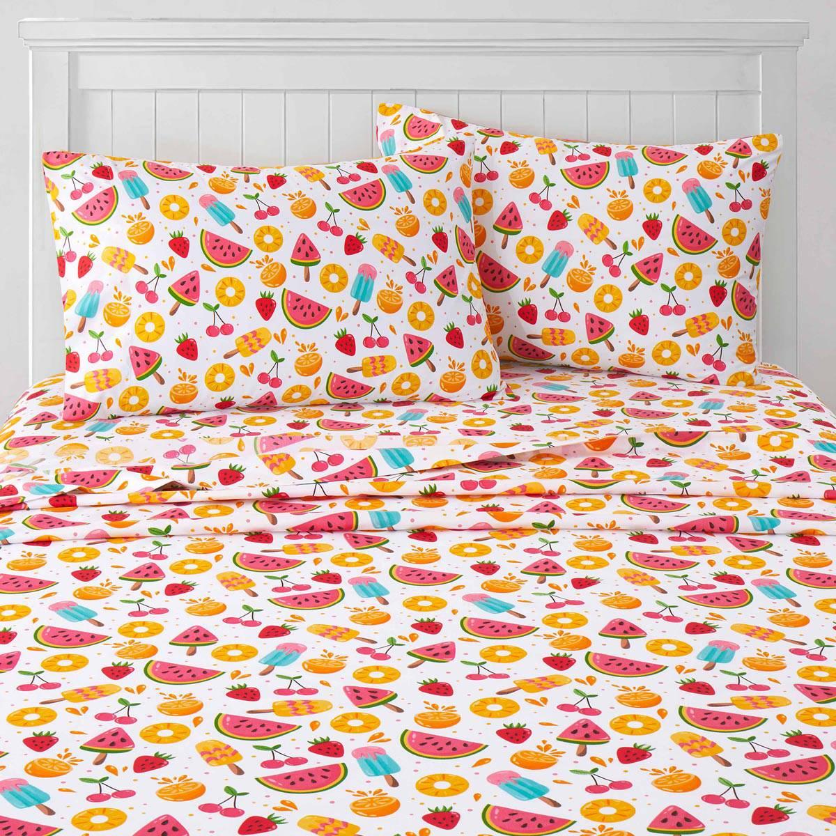 Sweet Home Collection Kids Fun & Colorful Fruity Fun Sheet Set