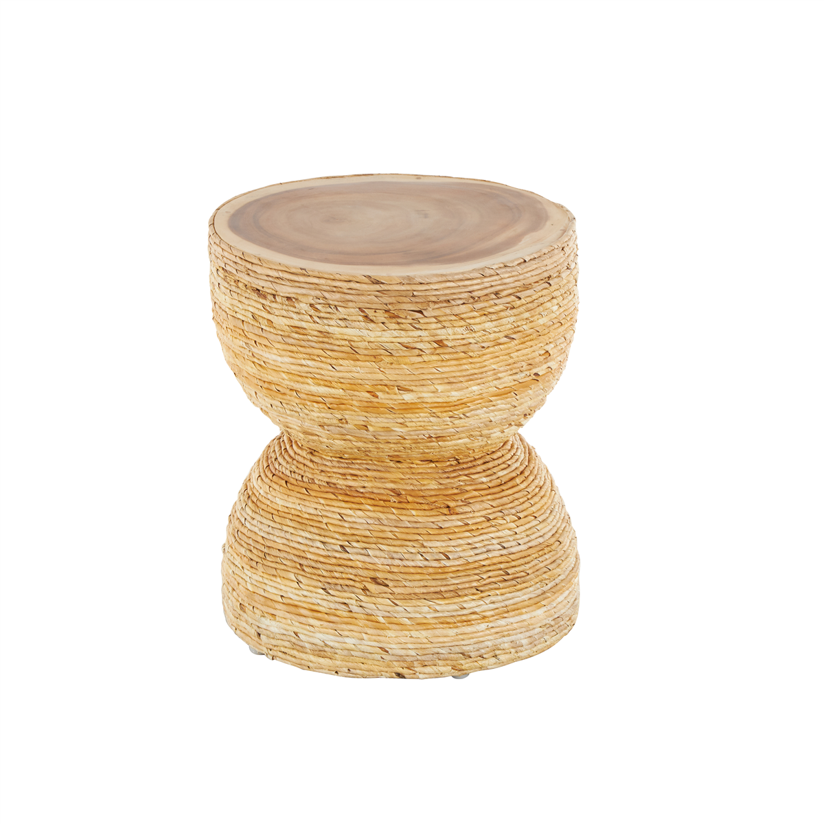 9th & Pike® Traditional Light Brown Banana Leaf Accent Table