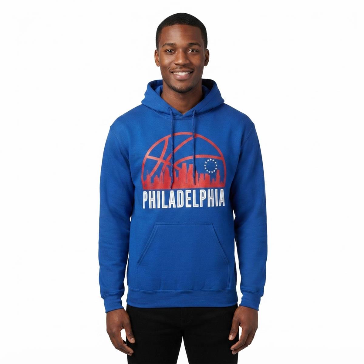 Mens Tailgate Philadelphia Basketball Hoodie - Royal Blue
