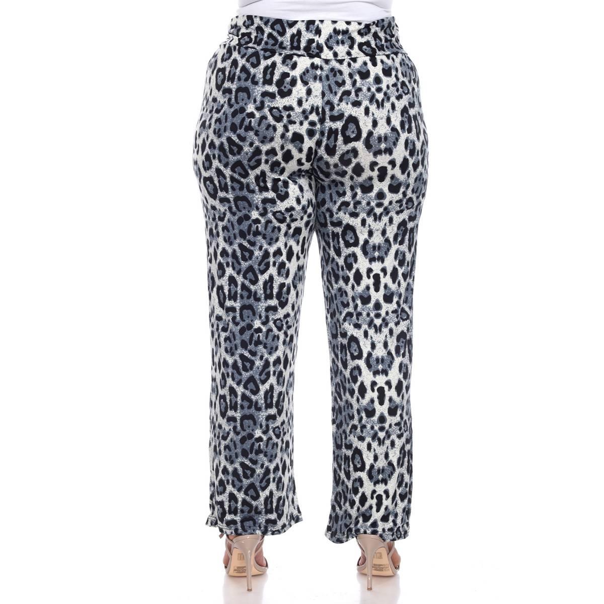 Plus Size White Mark Leopard Palazzo Pants