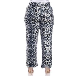 Plus Size White Mark Leopard Palazzo Pants