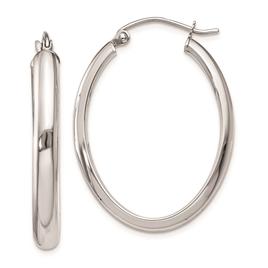 Gold Classics(tm) 14kt. White Gold 17x3.75mm Hoop Earrings