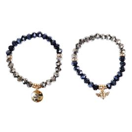 Beautiful Blessings 2pc. Stretch Beaded Bee Charm Bracelets