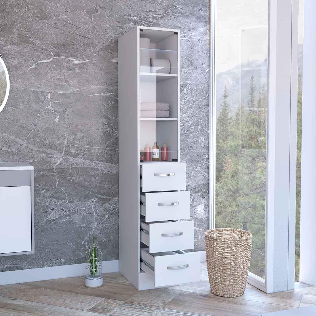FM FURNITURE Preston Linen Bathroom Cabinet